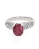 Ruby and Diamond Engagement Ring in White Gold